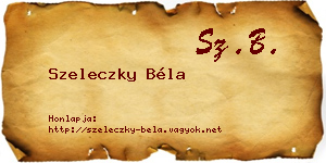 Szeleczky Béla névjegykártya