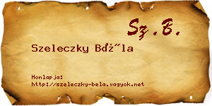 Szeleczky Béla névjegykártya
