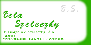 bela szeleczky business card